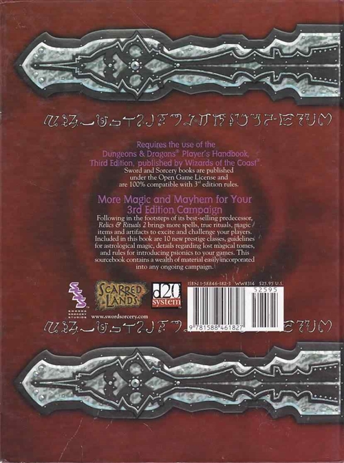 Dungeons & Dragons 3.0 - Sword & Sorcery - Relics & Rituals II - Lost Lore (B Grade) (Genbrug)